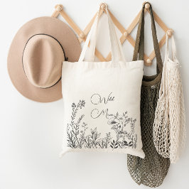 Vild Mamma Vild Blommor Doodles Jumbo Tygkasse