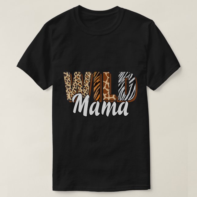 Vild Mamma Zoo Born Två är Vild B-day Safari Jungl T Shirt (Design framsida)