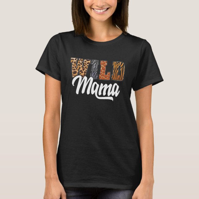 Vild Mamma Zoo Born Vild Birthday Safari Jungle T Shirt (Framsida)