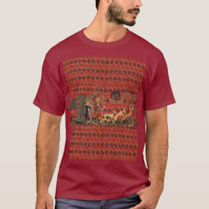 VILD MÄNNISKOR I HJORT HUNT, Animaler, Röd Blommig T Shirt