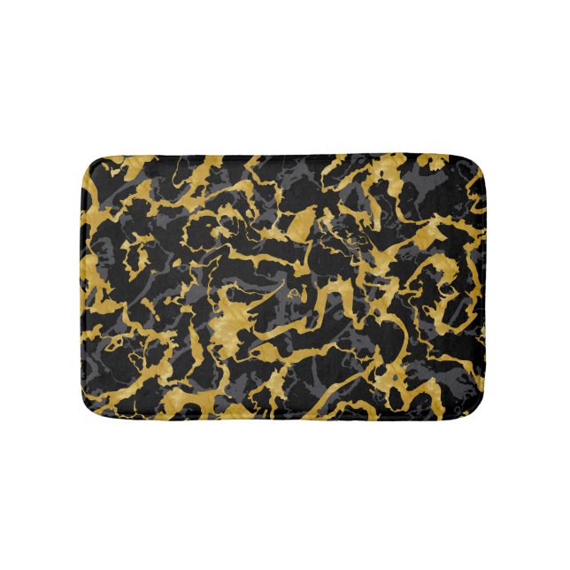 Vild Marble 8 - Black and Guld,Grått Badrumsmatta (Framsidan)
