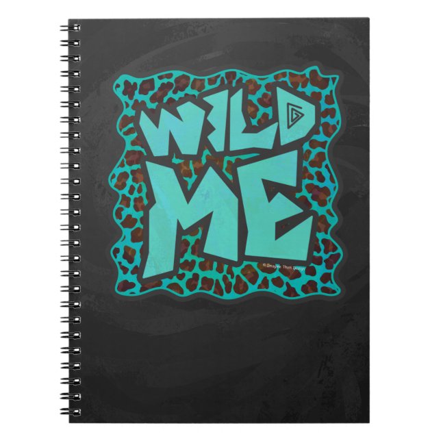 Vild Me Brown och Teal Leopard Design Anteckningsbok (Framsidan)