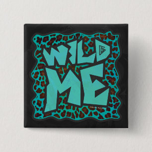 Vild Me Brown och Teal Leopard Design Knapp
