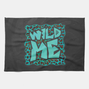 Vild Me Brown och Teal Leopard Design Kökshandduk