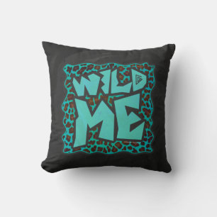 Vild Me Brown och Teal Leopard Design Kudde