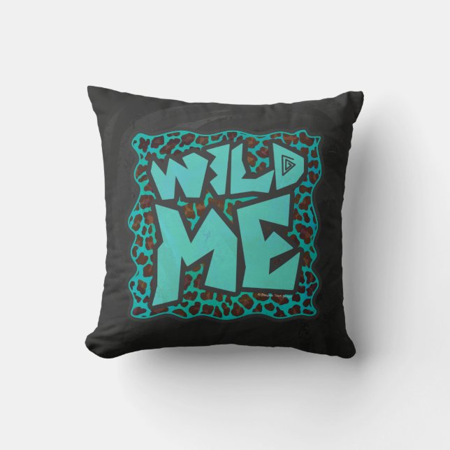 Vild Me Brown och Teal Leopard Design Kudde (Framsida)