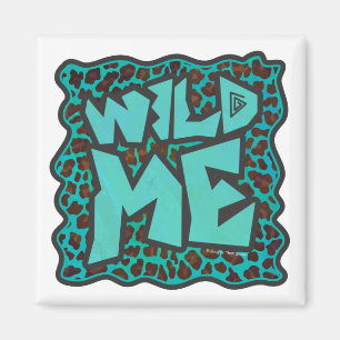 Vild Me Brown och Teal Leopard Design Magnet
