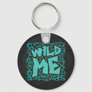 Vild Me Brown och Teal Leopard Design Nyckelring
