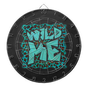 Vild Me Brown och Teal Leopard Design Piltavla