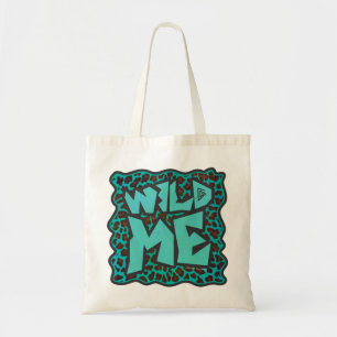 Vild Me Brown och Teal Leopard Design Tygkasse