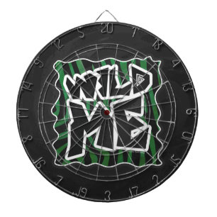 Vild Me-Grönt och svart Zebra mönstrad Darttavla