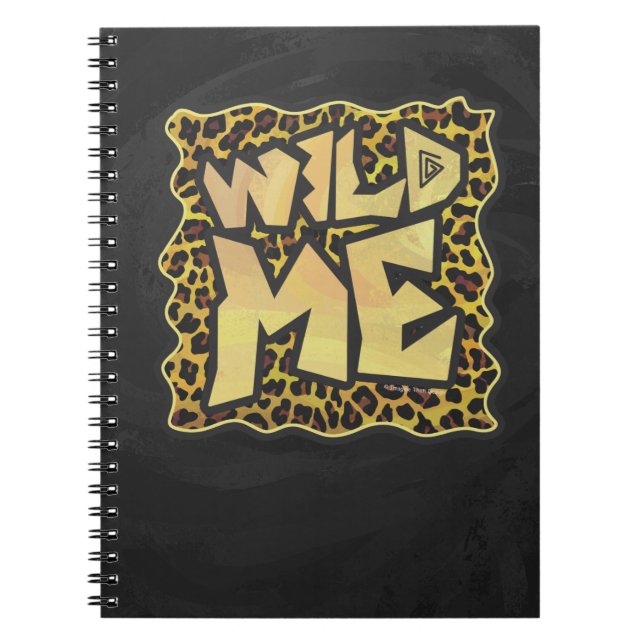Vild Me Leopard Brown och Gult Skriv ut Anteckningsbok (Framsidan)
