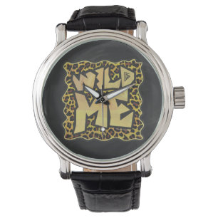 Vild Me Leopard Brown och Gult Skriv ut Armbandsur