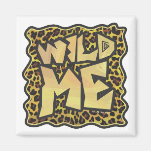 Vild Me Leopard Brown och Gult Skriv ut Magnet