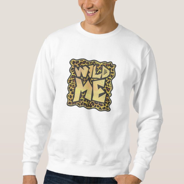 Vild Me Leopard Brown och Gult Skriv ut Sweatshirt (Framsida)