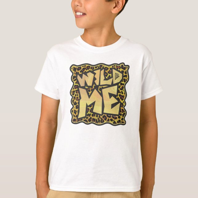 Vild Me Leopard Brown och Gult Skriv ut Tee Shirt (Framsida)