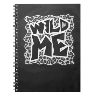 Vild Me Leopard White and Black Anteckningsbok Med Spiral