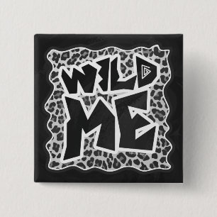 Vild Me Leopard White and Black Knapp