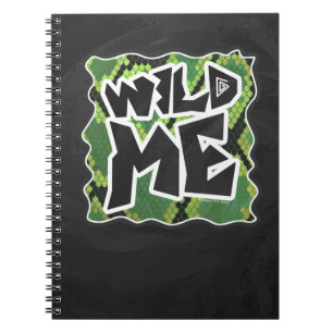 Vild Me Snake Black and Grönt Print Anteckningsbok Med Spiral