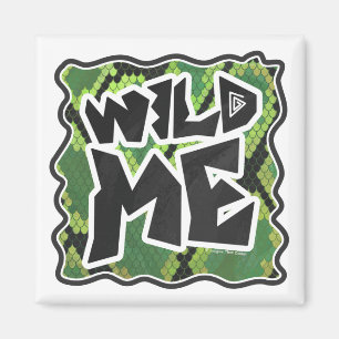 Vild Me Snake Black and Grönt Print Magnet