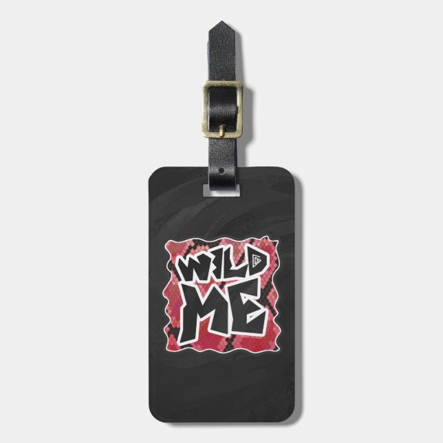 Vild Me Snake Black and Red Print Bagagebricka (Vertikal Framsida)