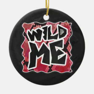 Vild Me Snake Black and Red Print Julgransprydnad Keramik