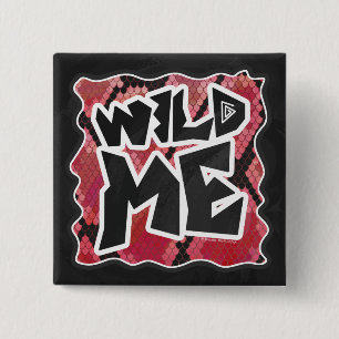 Vild Me Snake Black and Red Print Knapp