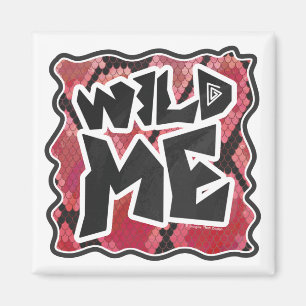 Vild Me Snake Black and Red Print Magnet