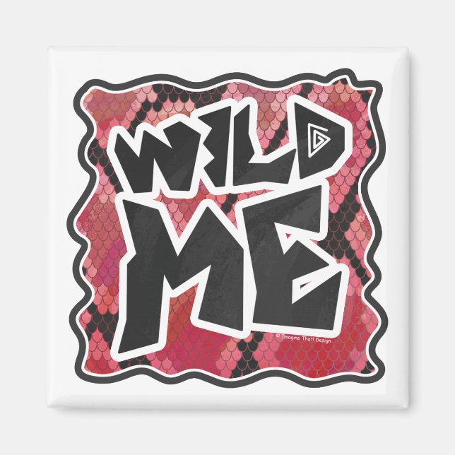 Vild Me Snake Black and Red Print Magnet (Framsidan)