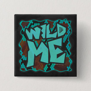 Vild Me Snake Brown och Teal Print Knapp