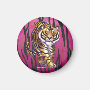 Vild Me Tiger Black and Rosa Magnet