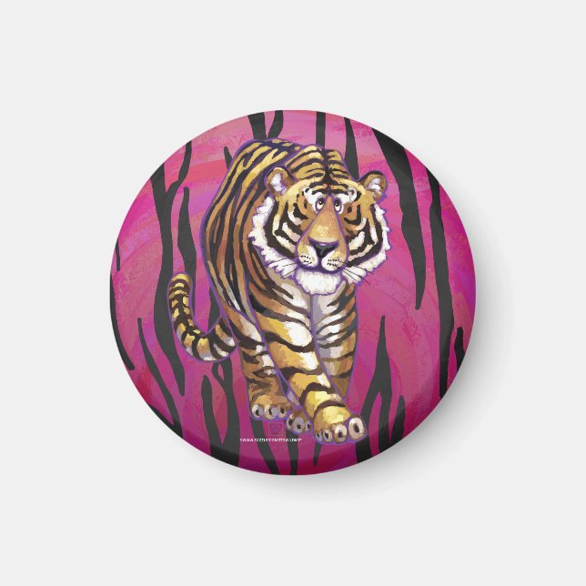 Vild Me Tiger Black and Rosa Magnet (Framsidan)