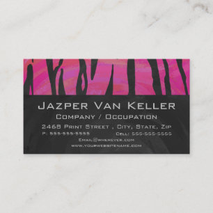 Vild Me Tiger Black and Rosa Visitkort