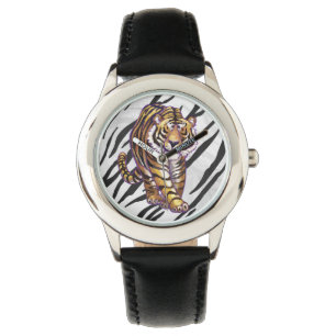 Vild Me Tiger Black and White Print Armbandsur