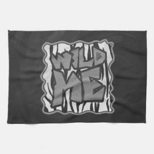 Vild Me Tiger Black and White Print Kökshandduk