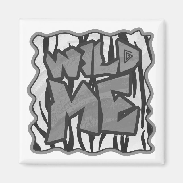 Vild Me Tiger Black and White Print Magnet (Framsidan)