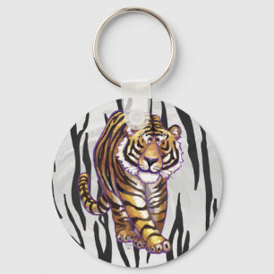 Vild Me Tiger Black and White Print Nyckelring