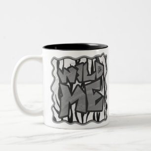 Vild Me Tiger Black and White Print Två-Tonad Mugg