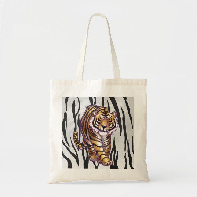 Vild Me Tiger Black and White Print Tygkasse (Framsidan)