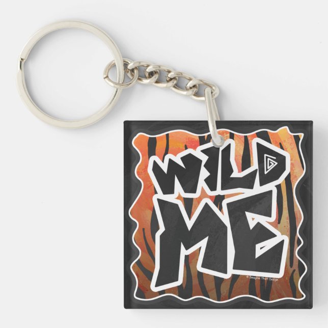 Vild Me Tiger Hett orange och svart utskrift (Framsidan)