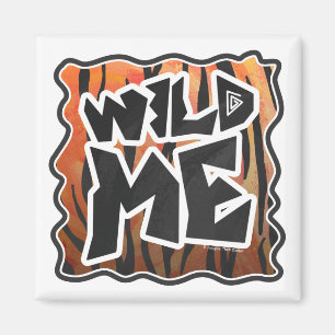 Vild Me Tiger Hett orange och svart utskrift Magnet