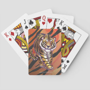 Vild Me Tiger Hett orange och svart utskrift Spelkort