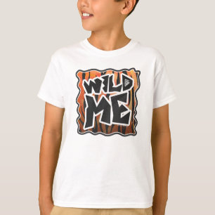 Vild Me Tiger Hett orange och svart utskrift T Shirt