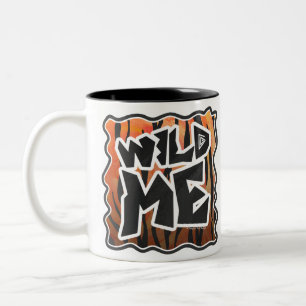 Vild Me Tiger Hett orange och svart utskrift Två-Tonad Mugg