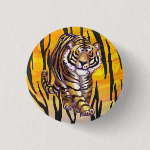 Vild Me Tiger Orange och Black Knapp