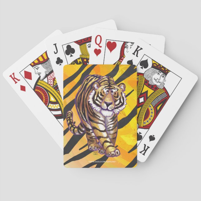 Vild Me Tiger Orange och Black Spel Kort (Baksidan)