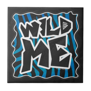 Vild Me Zebra Black och Blue Kakelplatta