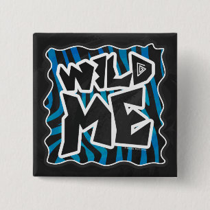 Vild Me Zebra Black och Blue Knapp