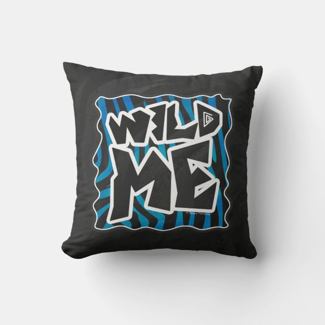 Vild Me Zebra Black och Blue Kudde (Framsida)