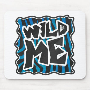 Vild Me Zebra Black och Blue Musmatta